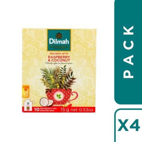 Pack 6 un. Infusion Rooibos Frambuesa y Coco Dilmah 10 bol.-0