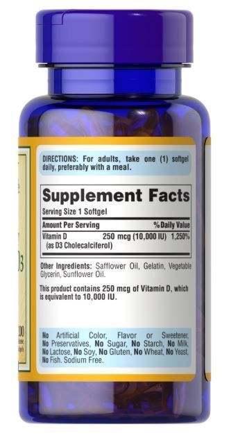 Vitamin D3 10.000 UI 200 Softg - Puritans-1