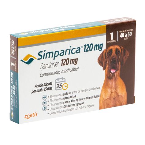 Simparica Antiparasitario 120 Mg X1 Comp Perrps 40- 60 Kg-0