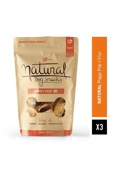 Natural Dog Snack Piggy Pop 80grs Pack x3-0