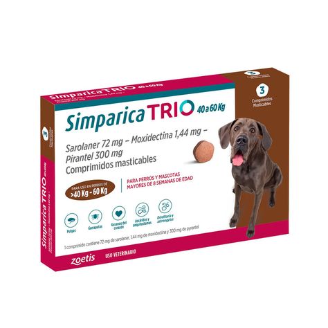 Simparica Trio Antiparasitario X3 Comp Perros 40 - 60 Kg-0