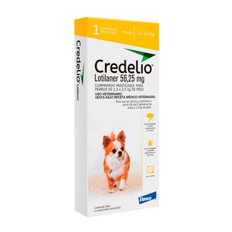 Antiparasitario Perro Credelio 56.25mg X1 (1.3 a2.5kg)-0