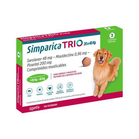 Simparica Trio Antiparasitario X3 comp Perros 20-40Kg-0