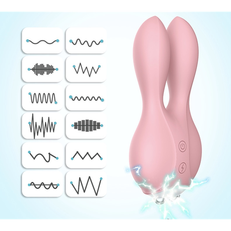 Vibrador Estimulador de Pezón, Clítoris y Punto G (Conejo) Choque Eléctrico -3