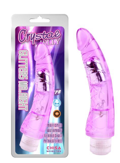 Dildo Vibrador Glitters Mr.Right-Purple-1