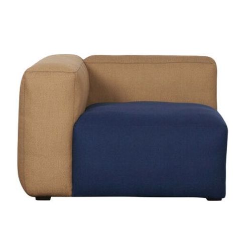 Seccional HAY 1 Cuerpo Azul y Beige, Narrow Brazo Izquierdo-1