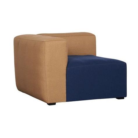Seccional HAY 1 Cuerpo Azul y Beige, Corner Brazo Izquierdo-1