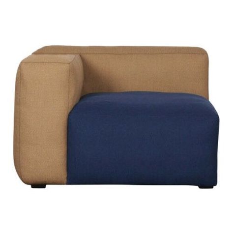 Seccional HAY 1 Cuerpo Azul y Beige, Narrow Brazo Derecho-1