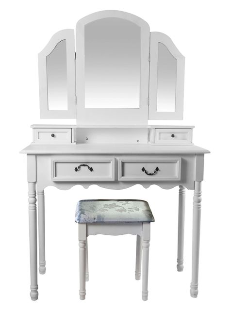 Tocador Vintage Bocholt 4dw Blanco con Piso-0