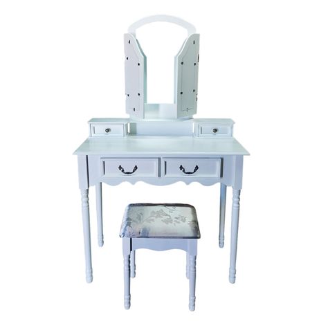 Tocador Vintage Bocholt 4dw Blanco con Piso-2