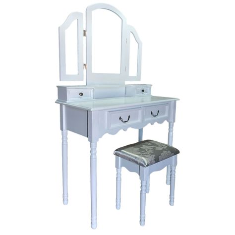 Tocador Vintage Bocholt 4dw Blanco con Piso-3