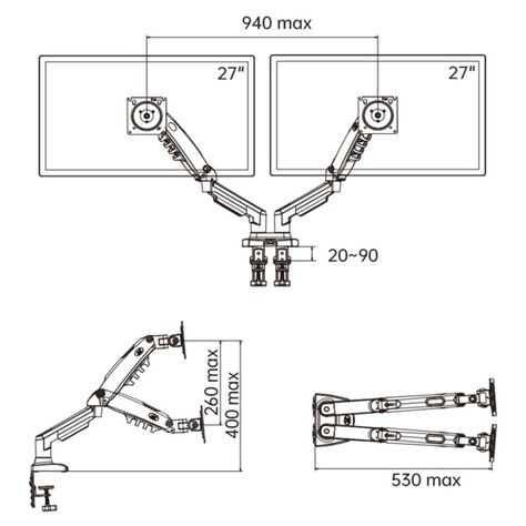 Base Escritorio Soporte Televisor Monitor 17 -27 2-9kg F160-6