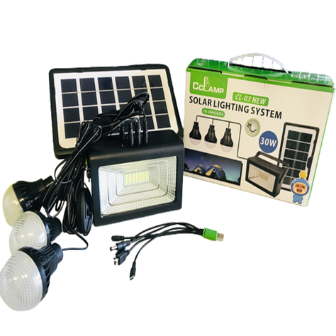 KIT SOLAR PARA CAMPING Y EMERGENCIAS USB 3 AMPOLLETAS-5