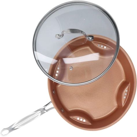 Sarten Freidora Color Cobre Vaporera Antiadherente-0