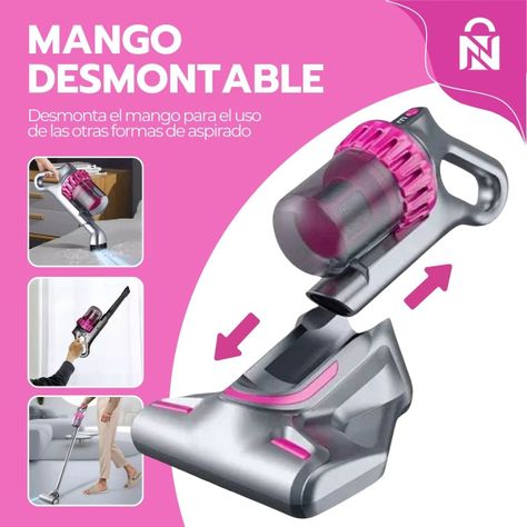 Aspiradora de Ácaros 4en1 Inalámbrica con Luz UV Portátil-5