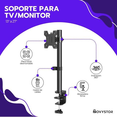 Soporte para TV/Monitor de 13" a 27"-2