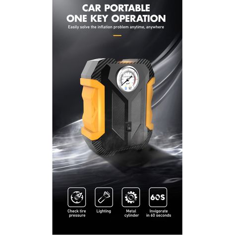 Compresor De Aire Portátil Análogo 12v Todo Neumático-6