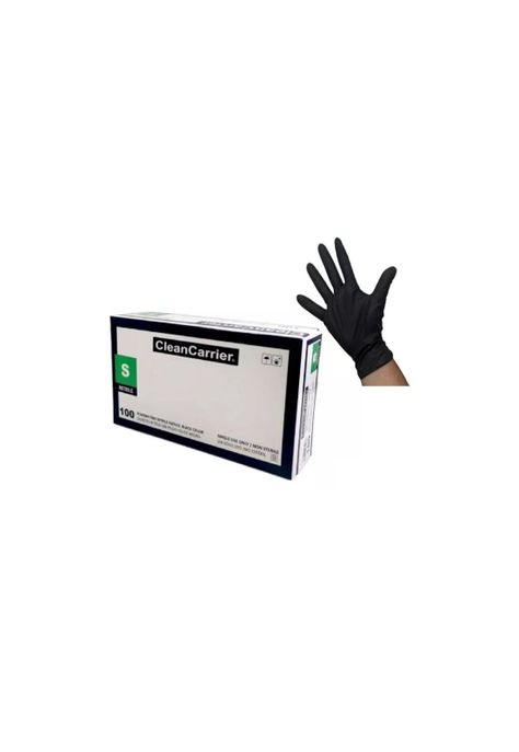 Guantes De Nitrilo Negro Clean Carrier 100un Talla S-0