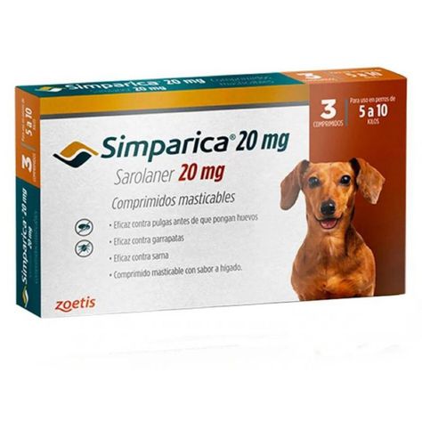Antiparasitario Simparica 20 MG 5.1-10 KG 3 Comprimidos-0