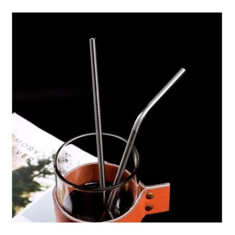 4 Bombillas De Acero Inox + Cepillo Reutilizable Ecológico-2