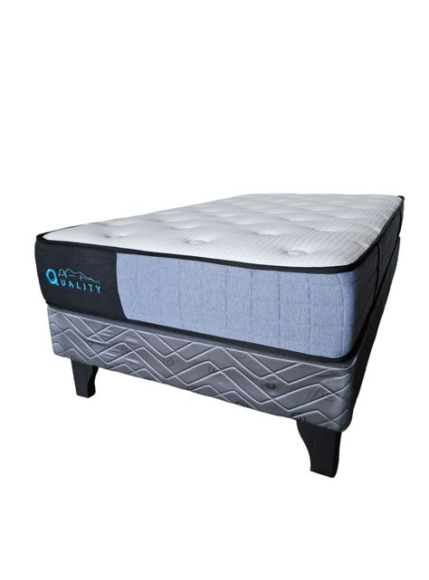 COLCHON 1 1/2 PLAZA C/RESORTES 105X190X26CM GRIS-1