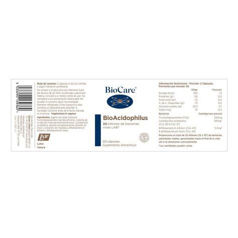 BioAcidophilus Probiótico 20 Billones  (20 billones por capsula)- 60 cápsulas-2