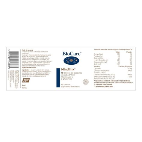 Mindlinx® (Probiotico con L-Glutamina libre de FOS)-1