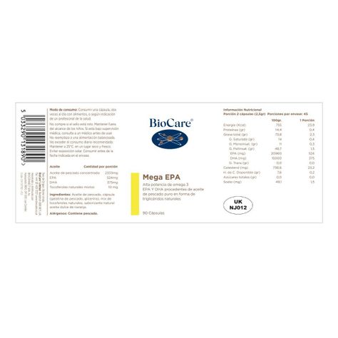 Omega 3 - Mega EPA - Aceite de Pescado - 90 cápsulas-2
