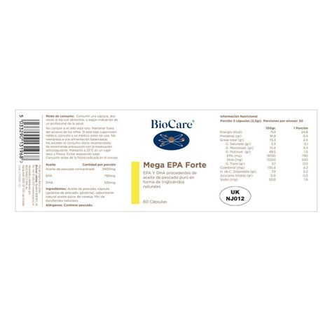 Omega 3 - Mega EPA Forte - Aceite de Pescado - 60 cápsulas-2