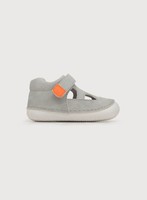 Sandalia De Niño Velcro Gris (17 A 19) Opaline-1