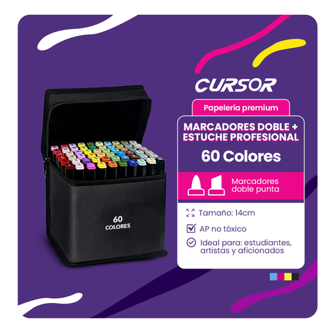 Marcadores Doble Punta TOUCH 60 Pcs-1