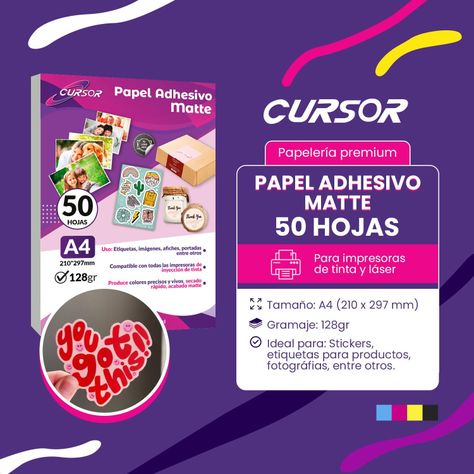Papel Adhesivo Matte A4/128g /50 Hjs-1