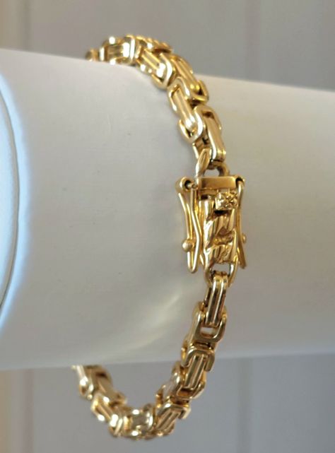 Pulsera ORO 18K Laminado Tejido Camino Del Inca Broche Cajón -3