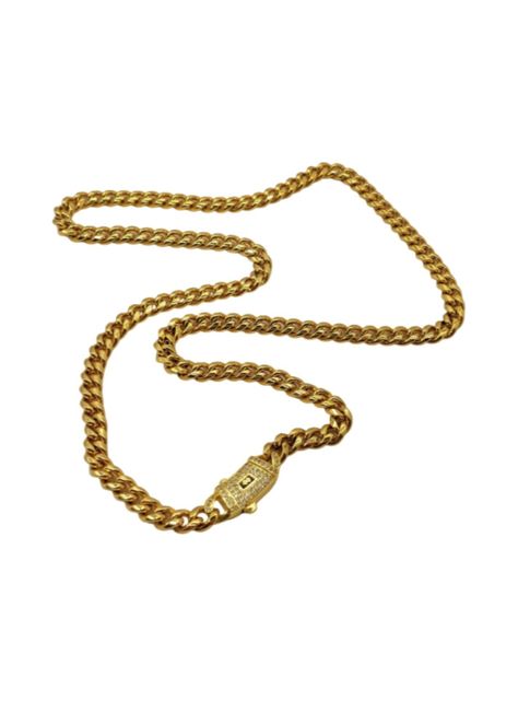 Cadena Mónaco de Oro 18K Laminado Tejido Cubana-1