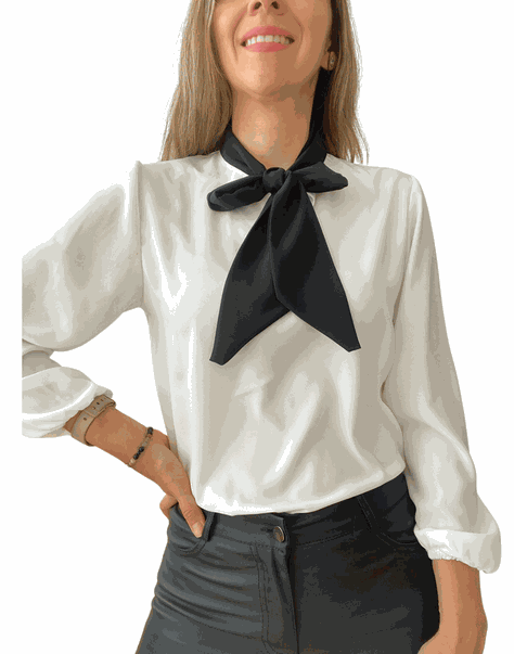 Blusa mujer lazo -0