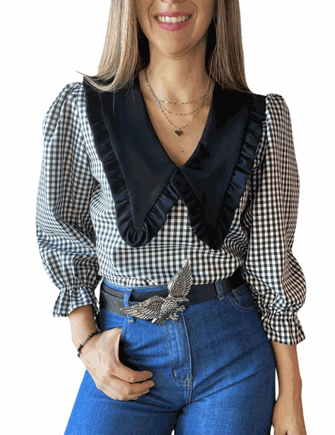 Blusa cuello bobo mujer-1