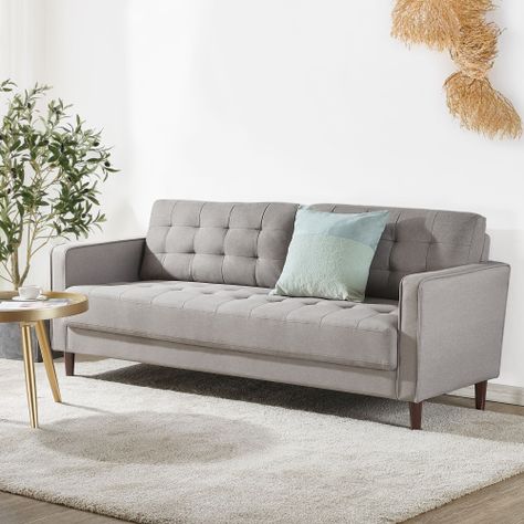 Sofá de 3 cuerpos Zinus Benton Mid-Century  Gris Piedra-3