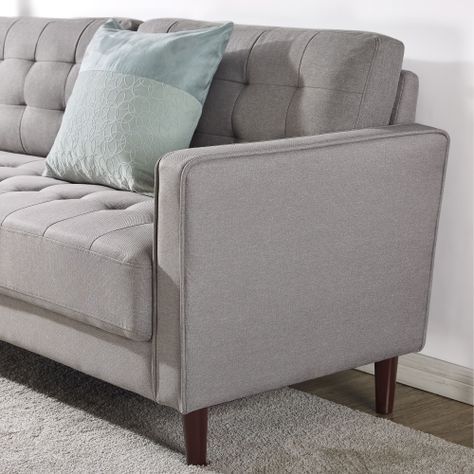 Sofá de 3 cuerpos Zinus Benton Mid-Century  Gris Piedra-4