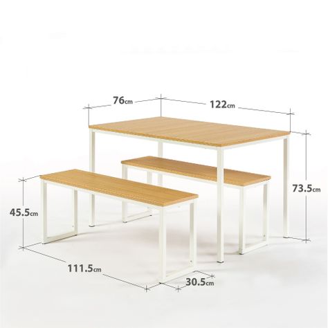 Mesa Soho Zinus con 2 bancas 76x122x74cm-2