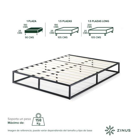 Base de cama JOSEPH Zinus 1 plaza 90x190x25cm-2