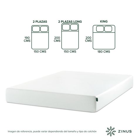 Colchón Zinus 1.5 Plazas  105x190x25cm Espuma Alivia Presión-3
