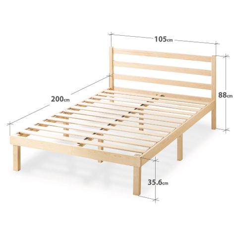 Base cama Europea respaldo Zinus 1.5 plazas long105x200x36cm-1