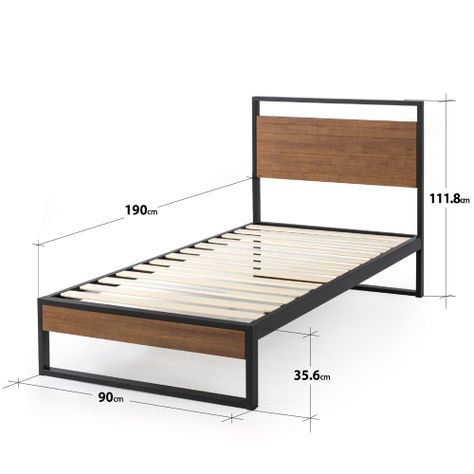 Base de cama con respaldo SUZANNE Zinus 1 plaza 90x190x36cm-1
