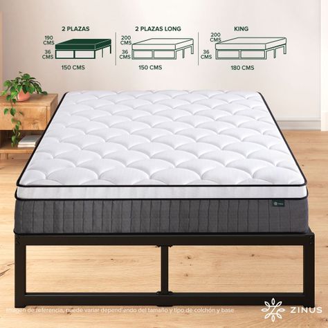 Cama Abel Zinus Resortes Pocket 2 Plazas 25cms-2