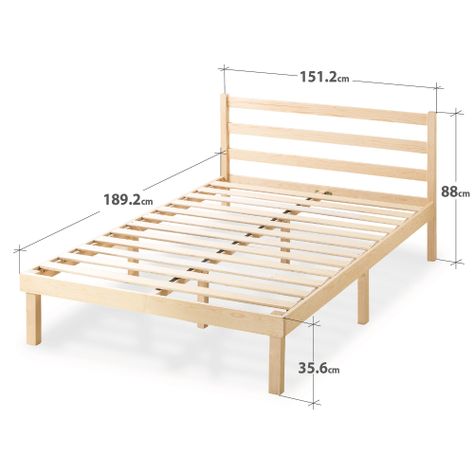 Base de cama Europea con respaldo Zinus 2 plazas150x190x36cm-1