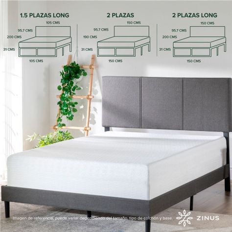 Cama Cambril Zinus Colchon Espuma Green Tea King-2