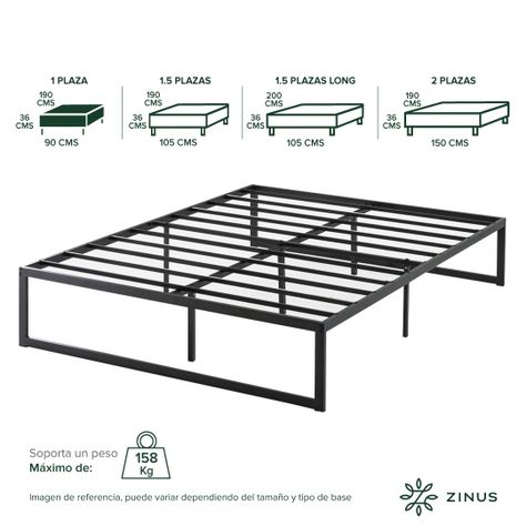 Base de cama ABEL Zinus 1 plaza 90x190x36cm-2
