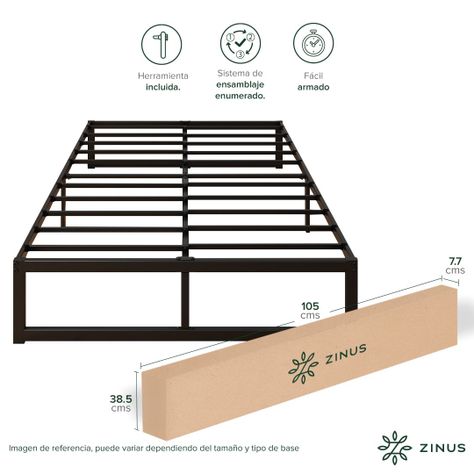 Base de cama ABEL Zinus 1 plaza 90x190x36cm-4