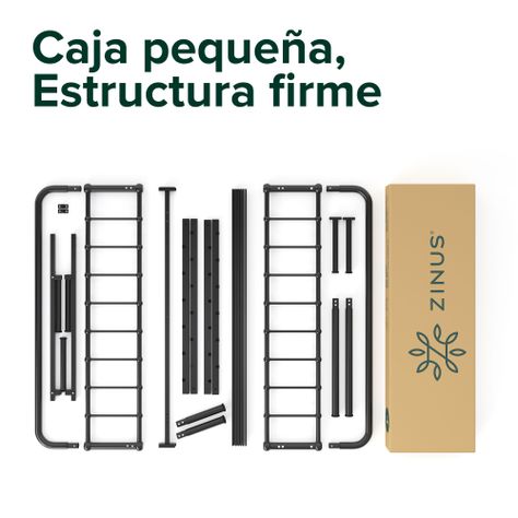 Base de cama de metal negra FLORENCE Zinus King 180x200x36cm-3