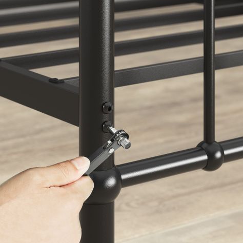 Base de cama de metal negra FLORENCE Zinus King 180x200x36cm-4